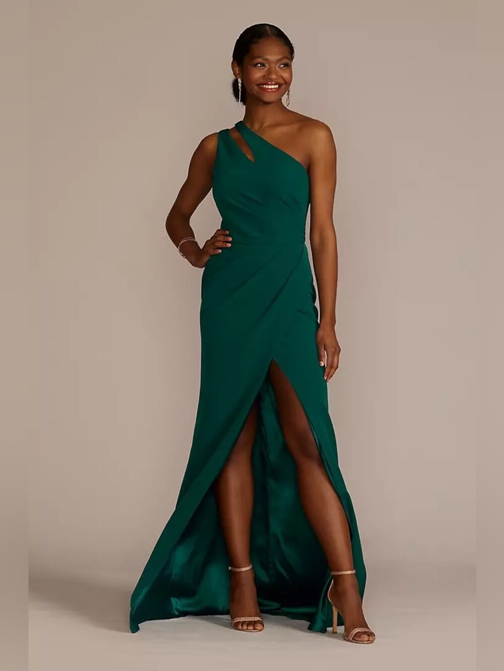 Galina Signature Emerald Green One Shoulder Evening Gown Formal Dress 12